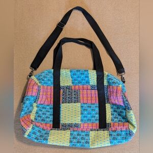 Mossimo Supply Co Multicolor Patchwork Small Duffel Bag